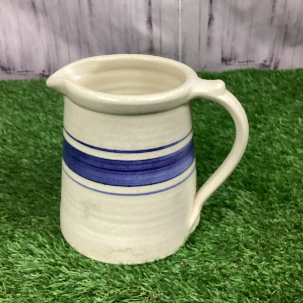Nettlebed Pottery Crock Blue Stripe Spring Prairie